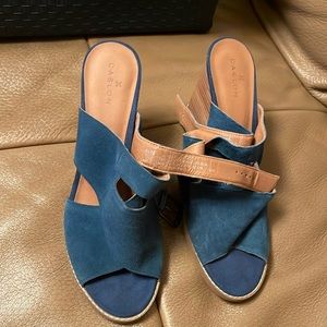 Caslon 9.5 blue suede wedges brand new